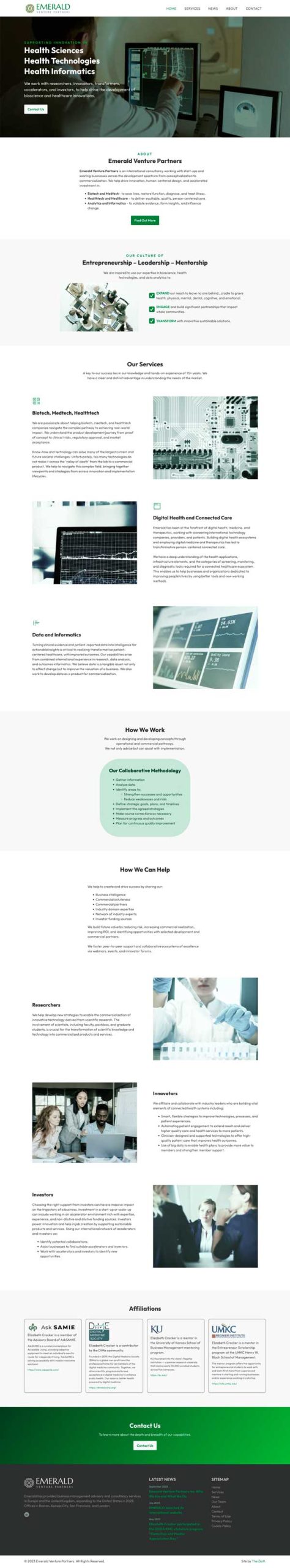Emerald Venture Partners Website by The Dott.